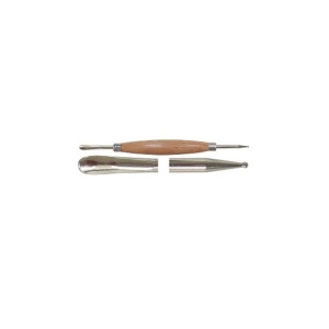 Scula dubla de modelaj in piele naturala | Lingura (5.9 mm) si Bila (1.5 mm) - Img 2