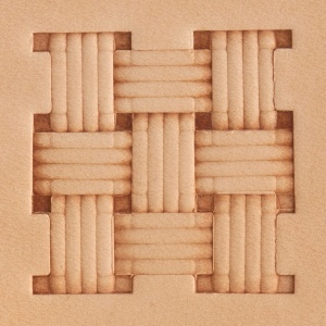 Stanta de embosare din alama, model impletitura lattice cu paie (Straw Lattice Weave) - Tandy Leather 8900-14 - Img 2