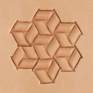 Stanta de embosare din alama, model tri-weave dimensional (Dimensional Triweave) - Tandy Leather 8900-35 - Img 2