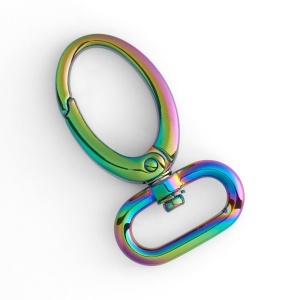 Carabina ovala cu arc (Oval Spring Snap) 19 mm si 25 mm, curcubeu, cupru si nichel antic - Tandy Leather - imagine 4