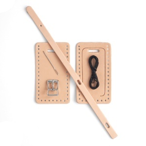 Kit eticheta de bagaj din piele vegetala Tandy Leather, cu catarama - imagine 3