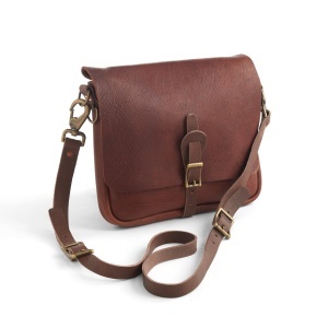 Kit geanta postas Bison din piele maro Tandy Leather, 31,7 x 28 cm