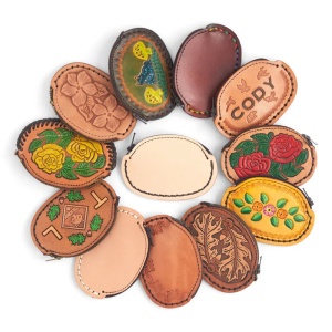 Kit portmoneu cu fermoar din piele Tandy Leather, 10 x 7 cm - Img 4