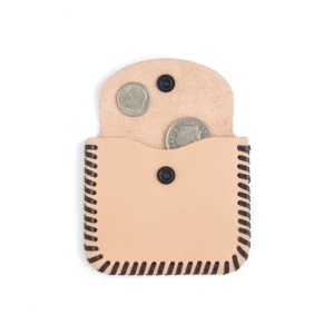 Kit portmoneu mic pentru maruntis din piele moale Tandy Leather, cu capsa - Img 7
