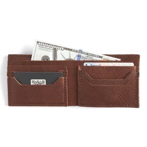 Kit portofel bi-pliat Bison din piele de bizon Tandy Leather, 11,4 x 8,9 cm - imagine 2