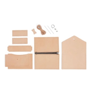 Kit portofel clasic pentru carduri si monede din piele Tandy Leather, cu fermoar si inel D - Img 7