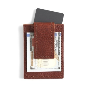 Kit portofel cu clip pentru bani Bison din piele de bizon Tandy Leather, 10 x 7,6 cm - imagine 2