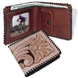 Kit portofel Lancer din piele Tandy Leather, cu buzunar pentru monede si fereastra ID - Img 2