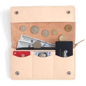 Kit portofel mare Gibson din piele Tandy Leather, cu fermoar si bareta de mana - imagine 4