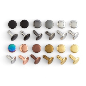Nituri cu cap dublu, finisaje cupru, gunmetal mat, negru mat si alama masiva, set 100 buc - Tandy Leather - imagine 6