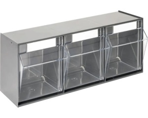 Organizator industrial cu 3 recipiente transparente 600 x 242 x 163 mm - Img 2