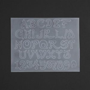 Sablon reutilizabil Craftaid, model alfabet si cifre Alpha Nouveau (Alpha Nouveau) pentru modelaj piele - Tandy Leather 76659-00 - Img 2