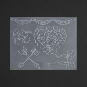 Sablon reutilizabil Craftaid, model dragoste (Sweetheart) (Sweetheart) pentru modelaj piele - Tandy Leather 76660-00 - Img 2