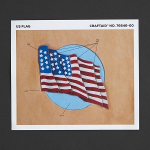 Sablon reutilizabil Craftaid, model steagul SUA (USA Flag) pentru modelaj piele - Tandy Leather 76646-00