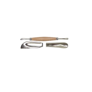 Scula dubla de modelaj in piele naturala | Lingura (5.9 mm) si Lama (7.5 mm) - Img 2