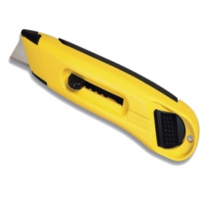 Stanley 0-10-088, Cutter cu lama retractabila, interlock, cu stocare de pana la 10 lame, 150mm + o lama trapezoidala 19x62mm - Img 2