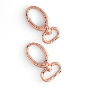 Carabina ovala cu arc (Oval Spring Snap) 19 mm si 25 mm, curcubeu, cupru si nichel antic - Tandy Leather - imagine 3