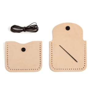 Kit portmoneu mic pentru maruntis din piele moale Tandy Leather, cu capsa - Img 8