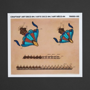 Sablon reutilizabil Craftaid, model Art Deco 4 (Art Deco 4) pentru modelaj piele - Tandy Leather 76650-00
