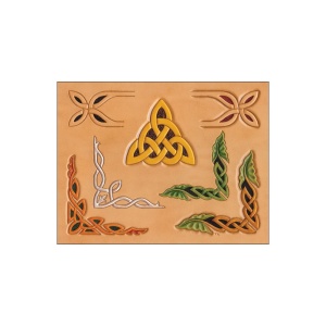 Sablon reutilizabil Craftaid, model colt celtic (Celtic Corner) pentru modelaj piele - Tandy Leather 76612-00 - Img 3