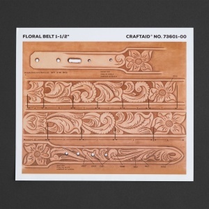 Sablon reutilizabil Craftaid, model curea florala (Floral Belt) pentru modelaj piele - Tandy Leather 73601-00