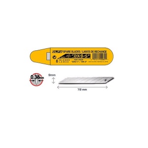Set 5 lame inox de precizie 9 mm OLFA DKB-5 Japonia, unghi 30° - Img 2