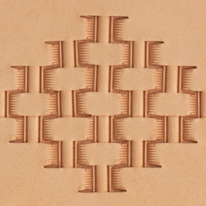 Stanta de embosare din alama, model impletitura cos goala (Hollow Basket Weave) - Tandy Leather 8900-20 - Img 2