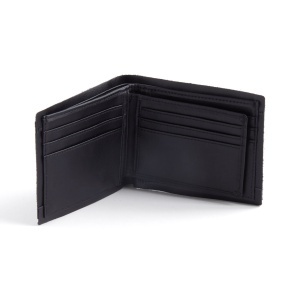 Interior de portofel pentru carduri din piele de vitel neagra Tandy Leather, 9 buzunare, cu sablon - imagine 3