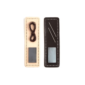 Kit clip magnetic pentru bani din piele Tandy Leather, cu interior maro, 4,9 x 7,6 cm - Img 8