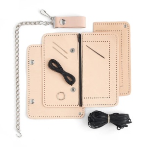 Kit portofel Biker cu lant din otel, din piele vegetala Tandy Leather, 17,8 x 9,8 cm - Img 4