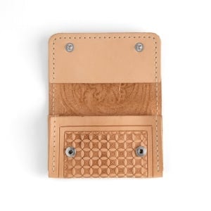 Kit portofel mic Winslow din piele vegetala Tandy Leather, cu capse, 10,8 x 7 cm - imagine 3