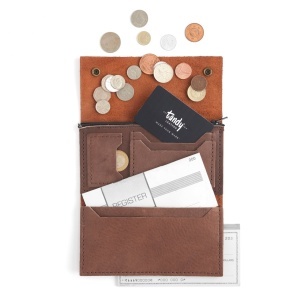 Kit portofel Surveyor Bison din piele de bizon Tandy Leather, cu fermoar, 17,8 x 9,5 cm - imagine 2