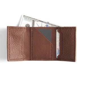 Kit portofel tri-pliat Bison din piele de bizon Tandy Leather, 10 x 7,6 cm - imagine 2
