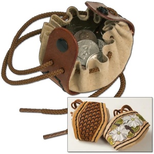 Kit saculet pentru monede cu snur din piele Tandy Leather, 5,7 x 7,3 cm - Img 3