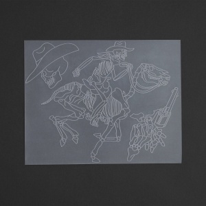 Sablon reutilizabil Craftaid, model banditul scheletic (Bony Bandit) pentru modelaj piele - Tandy Leather 76655-00 - Img 2