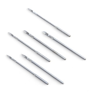 Set 10 ace Schmetz 135x pentru masini de cusut piele, marime ata 207, varf diamant - Tandy Leather 3789-67 - Img 2