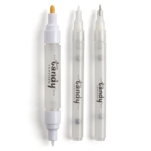 Set 3 markere goale, reincarcabile, cu varf fin, pentru vopsea - Tandy Leather 2098-04 - Img 2