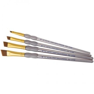 Set 4 pensule taklon Royal Langnickel pentru vopsit piele, unghiulare - Tandy Leather 3434-03 - Img 3