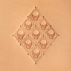 Stanta Craftool craniu cu fundal floare de crin (Fleur-di-Lis Skull) - Tandy Leather 6380-00 - imagine 3