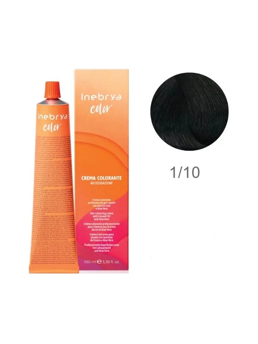 Vopsea inebrya 100 ml - 1/10 ( Negru cu reflex albastru)