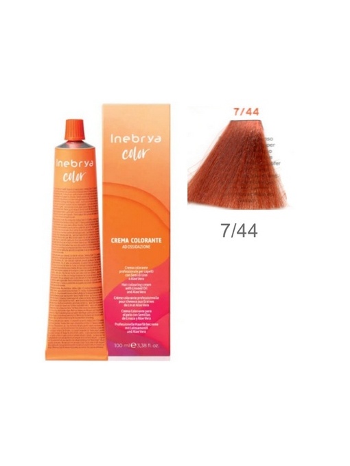Vopsea inebrya 100 ml - 7/44 ( blond cupru intens)
