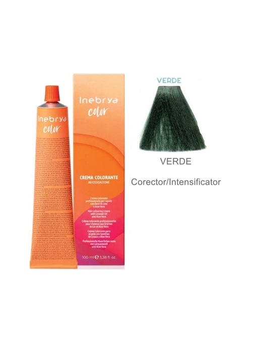 Vopsea inebrya 100 ml - VERDE (CORECTOR INTENSIFICATOR