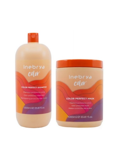 SET pentru protectia si revigorarea culorii parului -inebrya -( sampon 1 L , masca 1 L)