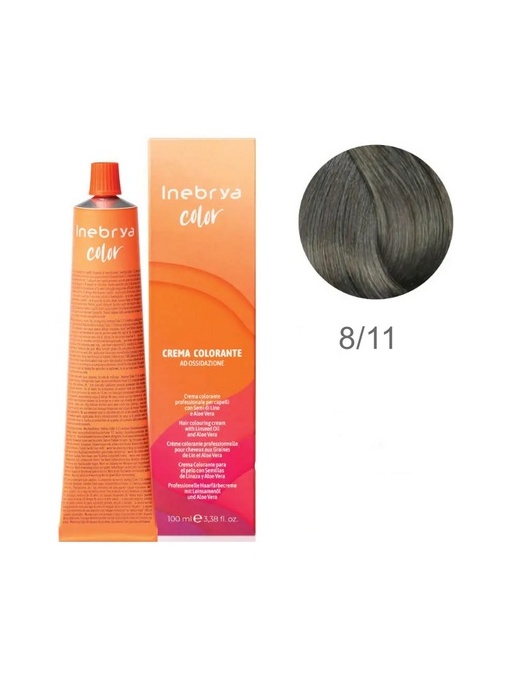 Vopsea inebrya 100 ml - 8/11 (cenusiu intens)