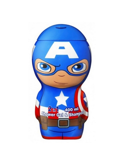 Gel de dus si sampon pentru copii Captain America, 2D- 400 ml, Air Val