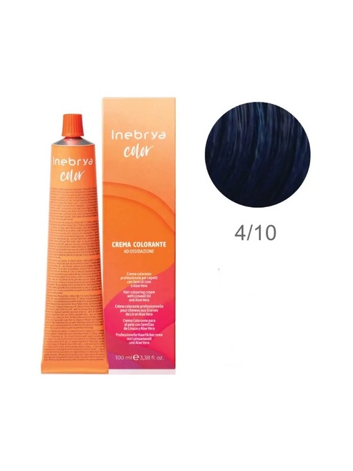 Vopsea inebrya 100 ml - 4/10 ( Bleu Royal)