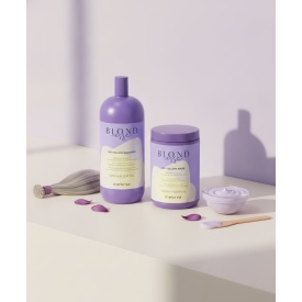 SET PENTRU INTRETINEREA Parului Blond No-yellow- INEBRYA-( Sampon 1L, Masca 1L)