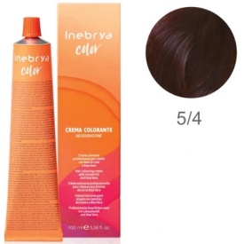 Vopsea inebrya 100 ml - 5/4 LIGHT CHESTNUT COPPER - Img 1