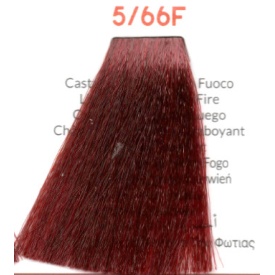 Vopsea inebrya 100 ml - 5/66F LIGHT CHESTNUT RED FIRE - Img 2