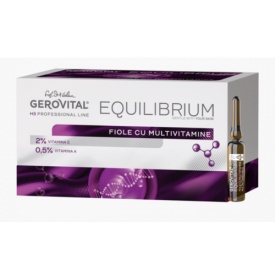 Fiole cu Multivitamine, Booster Antioxidant pentru Strălucire și Regenerare, Gerovital H3 Equilibrium, 20 x 2 ml